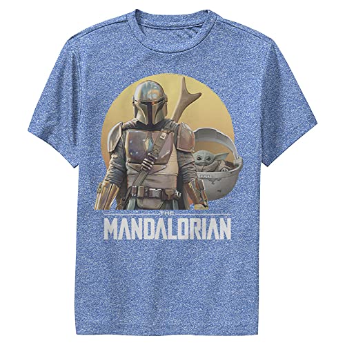 T-shirt Star Wars Mandalorian pour garçon en bleu chiné taille L