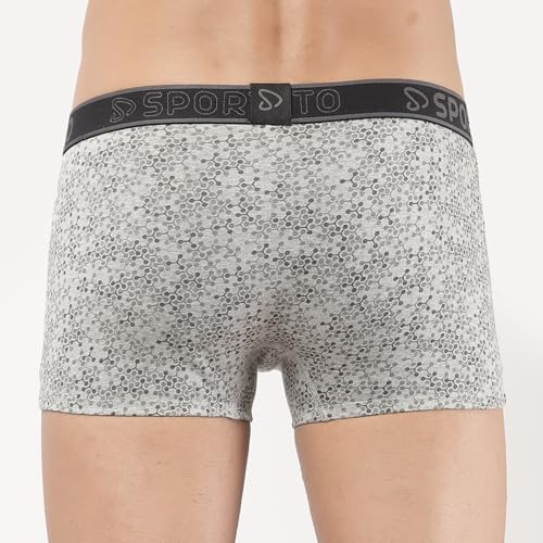 Image of sporto Macho Men's Cotton Spandex Trunk | Premium Single Jersey Fabric | Branded Outer Elastic Waistband | Double-Layer Contour Pouch | Breathable Innerwear