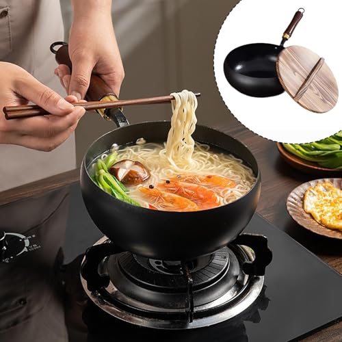 Wok de hierro antiadherente 28 cm con mango de madera miniatura 4