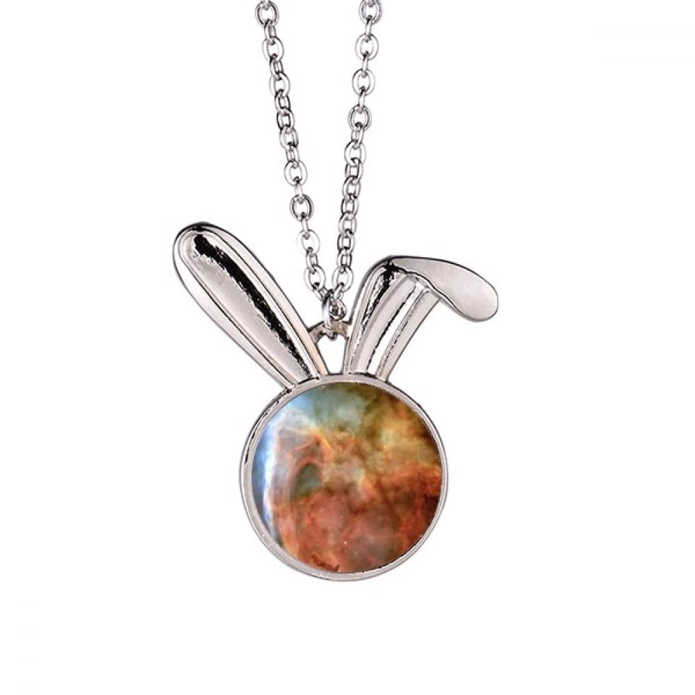 Collier lapin bleu de créateur aux détails de nébuleuses marron - 5