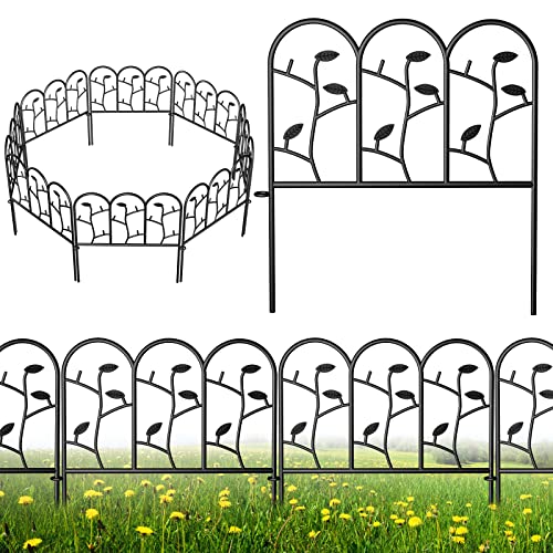 AMAGABELI GARDEN & HOME 6 Panels 18in(H)×7ft(L) Decorative Garden Fences and Borders for Dogs Rustproof Metal No Dig Fence Panels Garden Edging Border for Animal Barrier Flower Beds Yard Patio