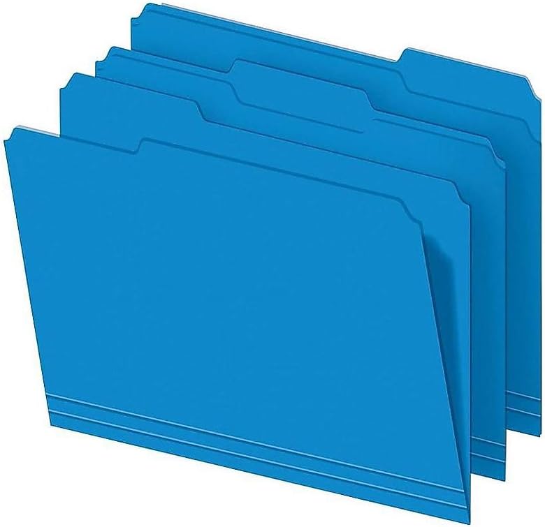 Staples File Folders, Letter Size, 1/3‑Cut Tabs, Assorted Positions, Assorted Colors, 50/Pack
