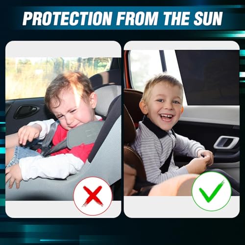 Image of OTO2EYE Car Sun Shade Compatible for Swift Dzire Model-2024 to 2025, Z-Black Fix Type Side Window Curtains, Only Half Cut in Front Window, 4 Pieces Set