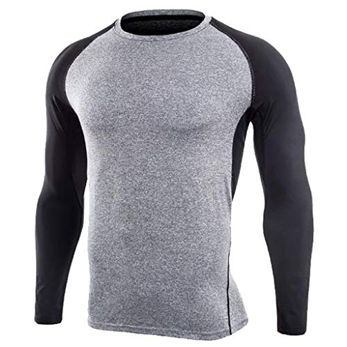 Preisvergleich Produktbild Celucke Funktionsshirt Langarm Kompressionsshirt Herren Funktionsunterwäsche Sportunterwäsche, Kompression Compression Shirt Laufshirt Unterhemd