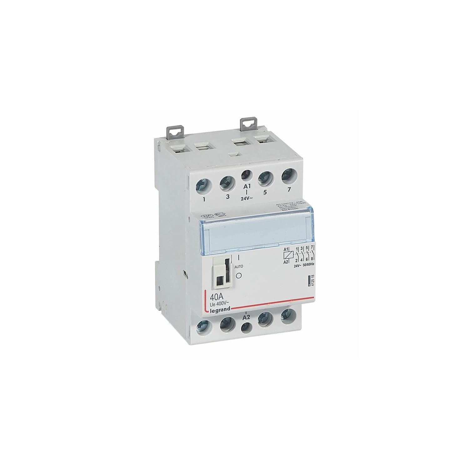 412518 Legrand - Contacteur Jour Nuit Triphasé 4p Pour Cumulus Bobine Tension 24vac - 40a - Contact 4no - 2 Modules