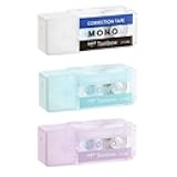 Tombow Pencil Correction Tape, Mono Pocket, 5mm Wide, Assorted, Pack of 3 (MONO, Blue, Purple) KCC-321X