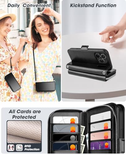 Étui iPhone 17 Pro Max antichoc avec pochette zippée pour éviter les pertes - 5