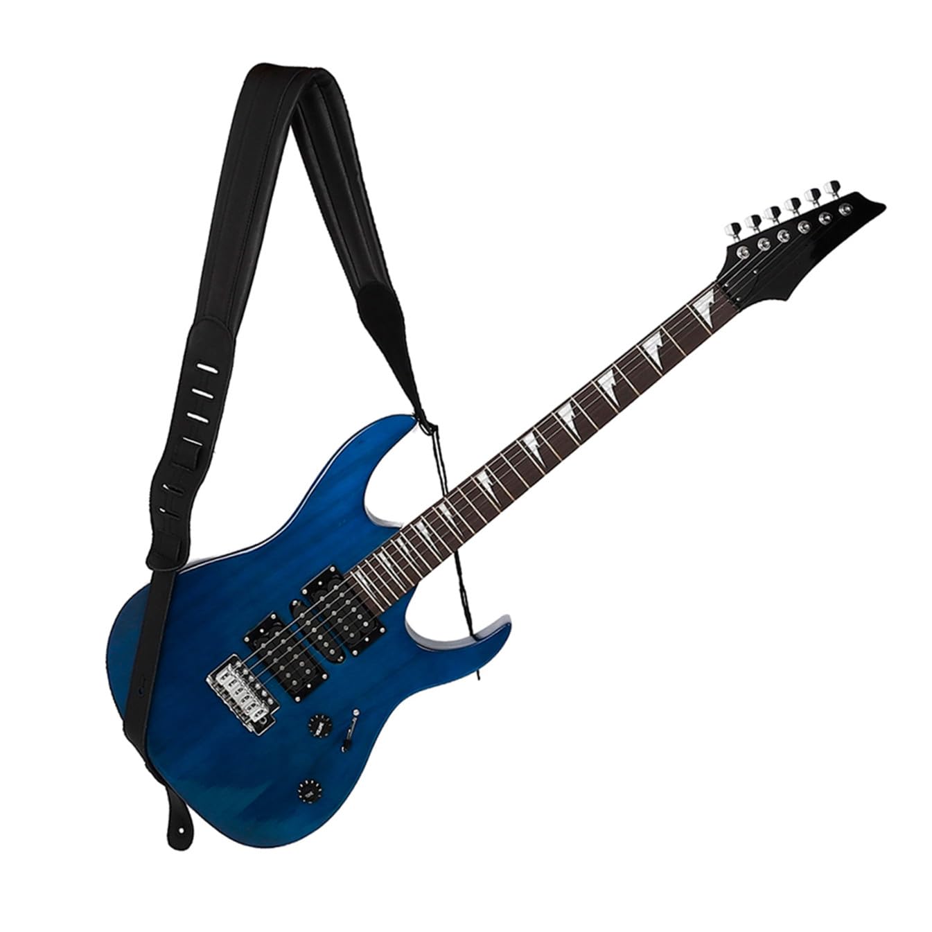 Correa de Guitarra Negra de Cuero y Algodón Acolchada Ajustable
