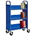 Sandusky Lee SL327-06 Single Sided Sloped Shelf Welded Bookcase, 14" Length, 28" Width, 46" Height, 3 Shelves, Ocean
