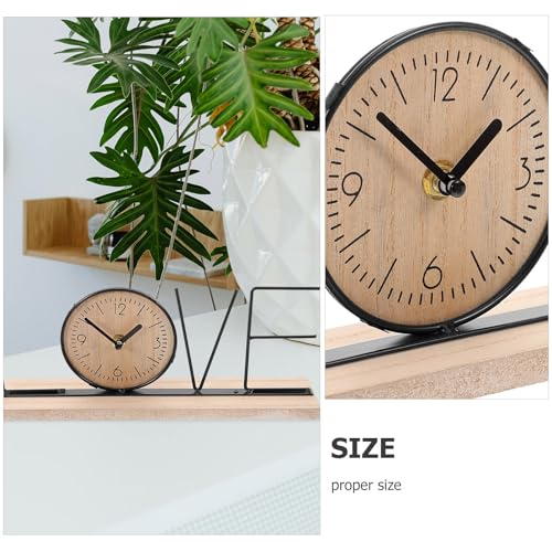 Reloj de escritorio clásico de madera y metal para decorar estanterías pack de 2 4