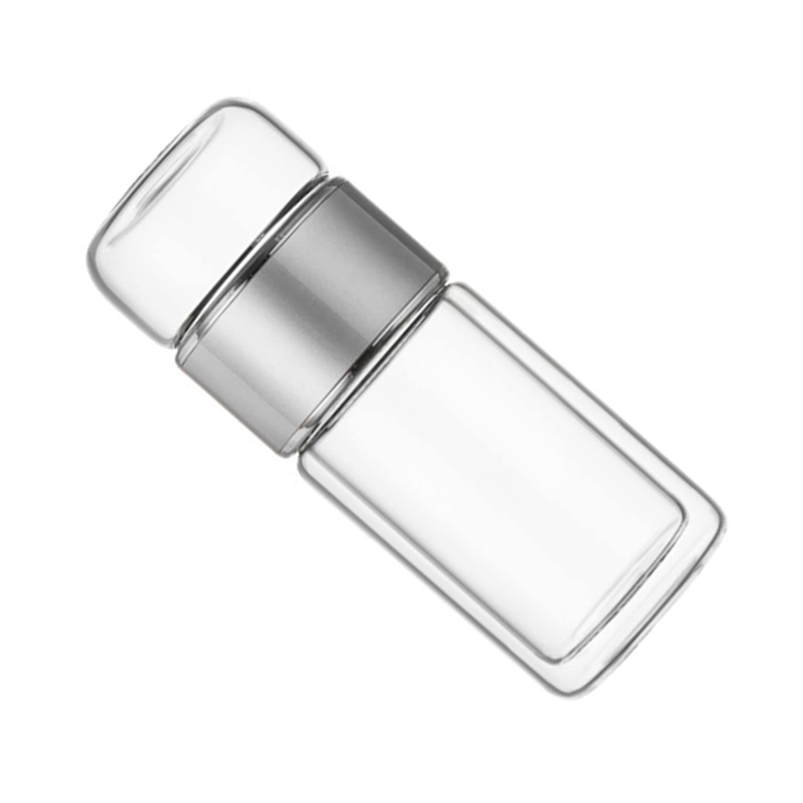 Acouto Tea Infuser Bottle 430ml Double Layer Stainless Steel Leakage Proof Glass Water Bottle for Office Travel Home Tea Infuser Mug Viral Water Bottle (Silver)