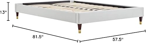 Miniatura 57 de Modway MOD-6271-WHI Harlow - Marco de cama con plataforma de terciopelo de alto rendimiento, color blanco Blanco,Carbón vegetal,Rosa (Dusty