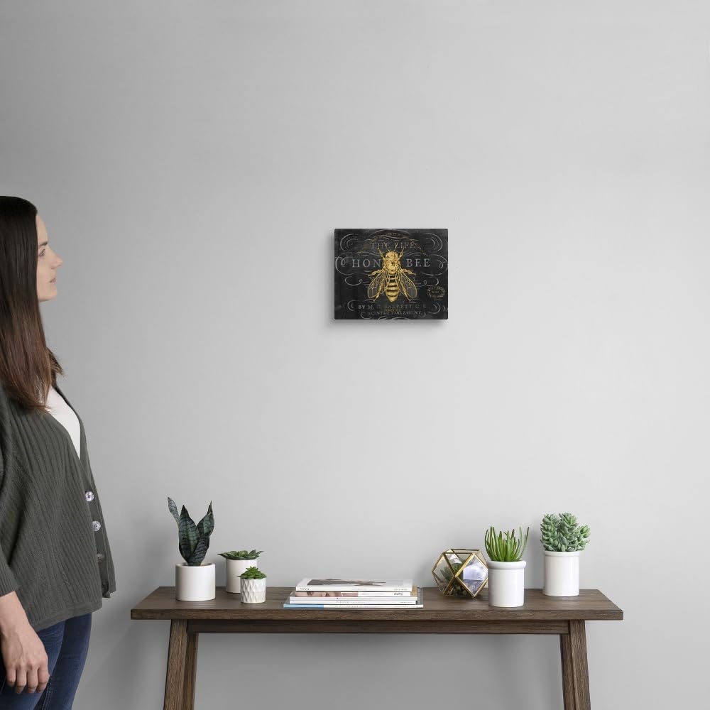 CANVAS ON DEMAND Honey Bee Canvas Wall Art Print by Chad Barrett, Home Decor, Quote, Wildlife Artwork,10" x8in