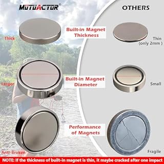 MUTUACTOR n52 Aimant Neodyme Super Puissant 150KG Force de Traction, Aimant Puissant Avec 20M Robuste Corde, Acheter Aimant Puissant Dans Jeu Pêche Magnetique pour la pêche magnétique et Le sauvet …