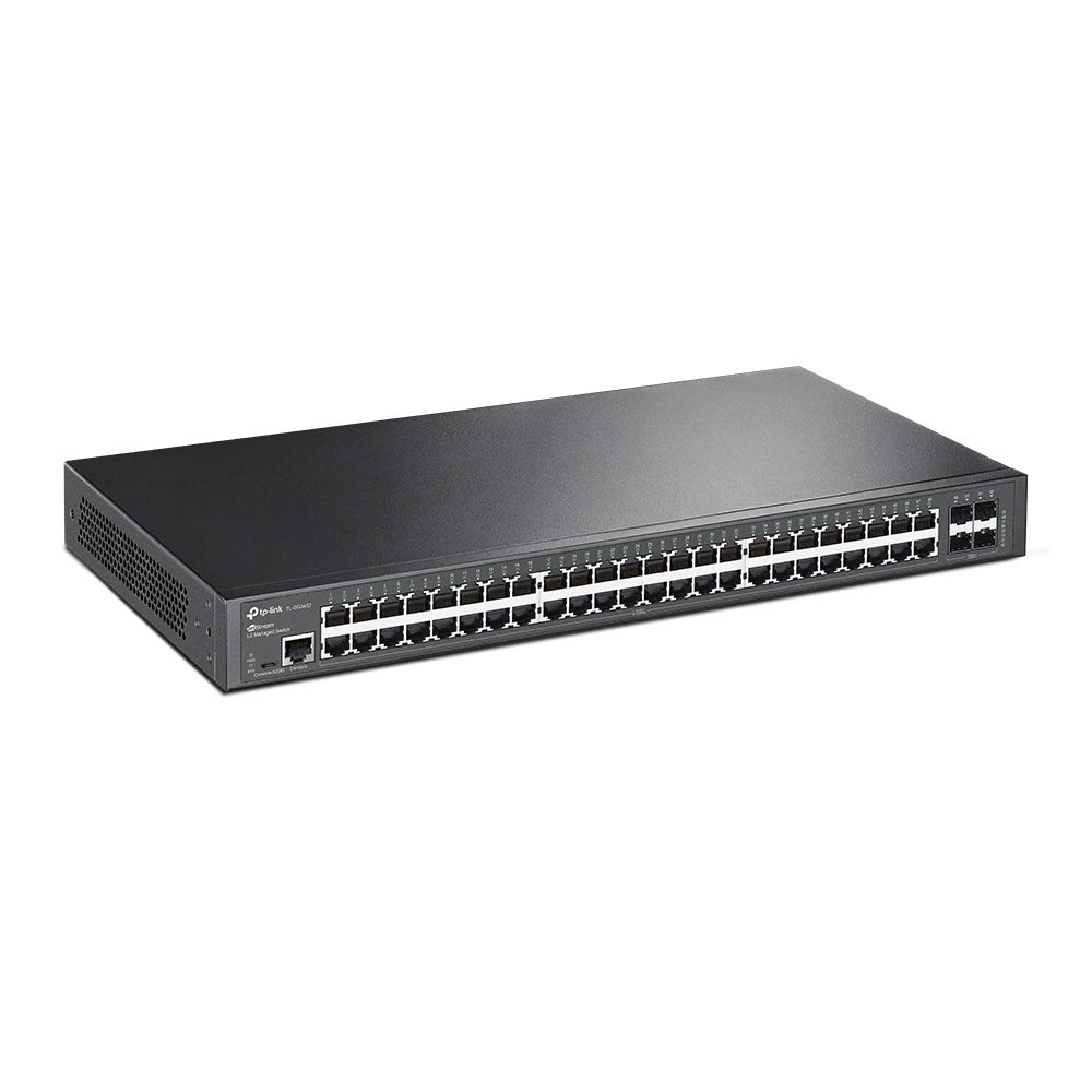 TP-Link Jetstream 48-PorT-GigabiT-L2-ManageD-Switch Mit 4 SfP-Slots, Managed, L2, Gigabit Ethernet (10/100/1000), RacK-Einbau, 1u