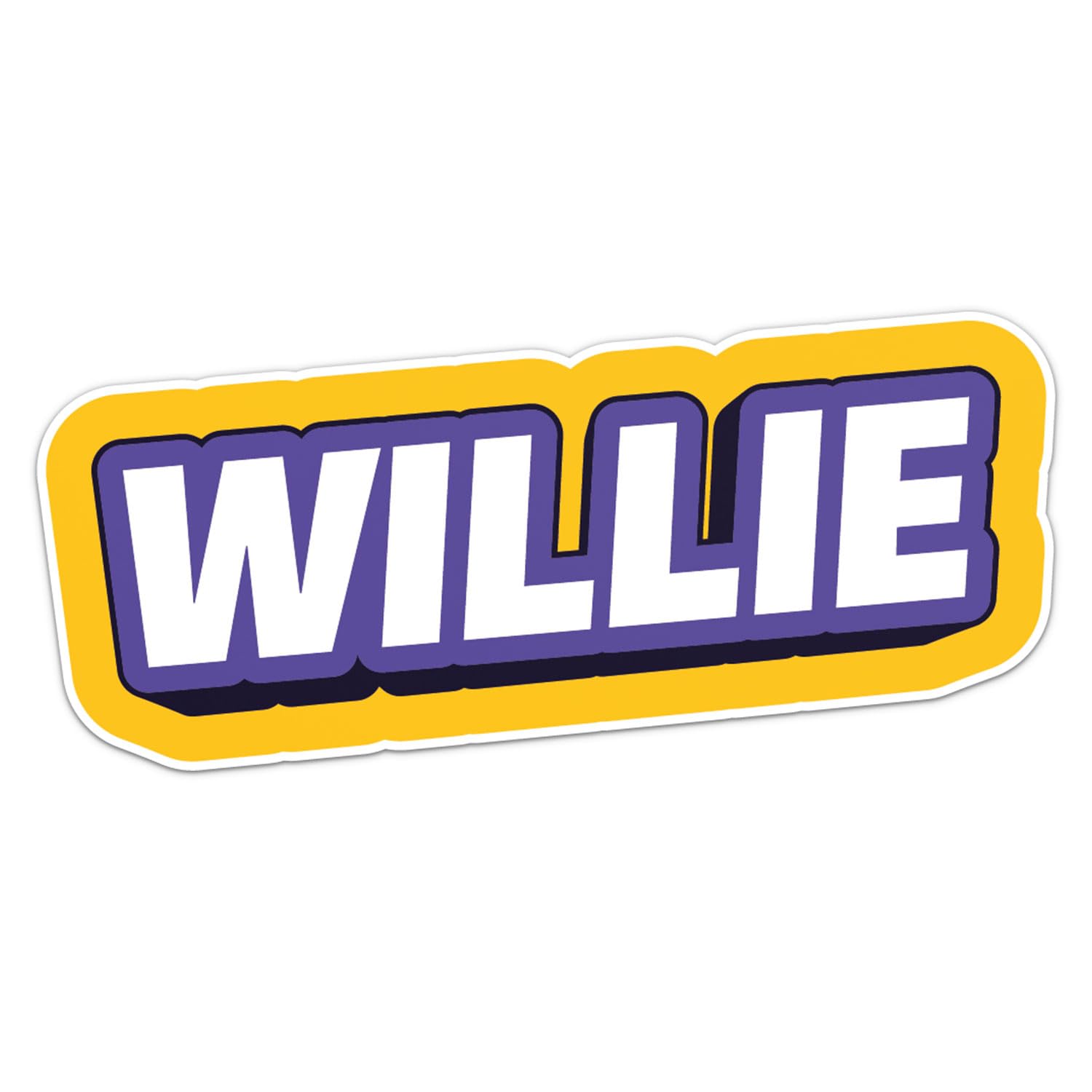 Willie Name Sticker - Waterproof Vinyl Decal for Car Bumper, Laptop, Water Bottle, Book Cases, Smartphones, Wall, and Window, Size - 3'' Longer Side
