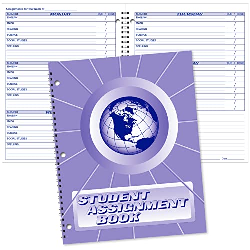 Livre de devoirs Ward SA98 pour l'organisation scolaire sur 40 semaines avec couverture plastifiée