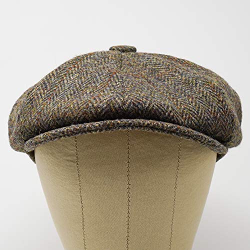 Borges & Scott Lomond Newsboy Cap - 100% Handwoven Wool - Harris Tweed - Water Resistant - Classic Herringbone - 56Cm #TOP2