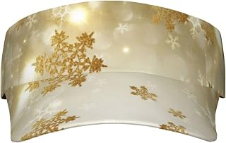 XIXIAN Gold Silk Christmas Printed Adult Sunscreen Visor Cap Lightweight and Breathable Adult Sun Visor Empty top hat Versatile Outdoor hat