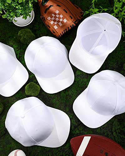 Image of Handepo 24 Pcs Blank Baseball Caps Adjustable Back Strap Unisex Blank Design Caps Plain Unisex Hats for Men Women