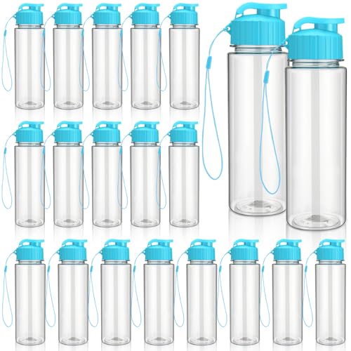 Mifoci 20 Pcs Plastic Water Bottles Bulk 17 oz, Sky Blue