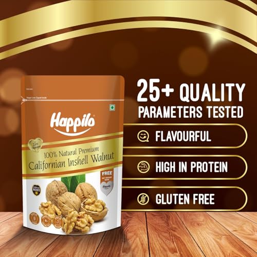 Image of Happilo 100% Pure Inshell Dried Walnut 1kg|Healthy Snacks, Dry Fruits|Large Size|Inshell Walnuts Akhrot|Delicious & Crunchy Walnuts|Rich in Protein, Iron & Antioxidants|Premium Akhrot|Rich in Omega-3
