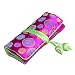 ALASKA BEAR- Travel Jewelry Case Polka Dot Roll with Silk Embroidery Brocade Tie Close Handbags(Rose, Standard-size)