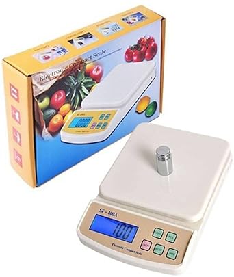 U UZAN Electronic Kitchen Digital Weighing Scale Upto 10Kg With Batteries (SF-400A ) Weighing Scale??(White)