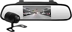 Kit Espelho Retrovisor M7 Display LCD 4.3'' com Câmera de Ré Borboleta JR8 - JT30RETRCAMM7
