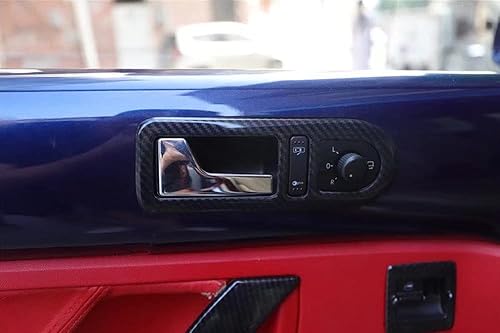 Miniatura 6 de HIGH FLYING Accesorios para el interior del automóvil Volkswagen New Beetle 2003-2010, manijas de puerta, cubierta de marco, ABS estilo carbono, 2