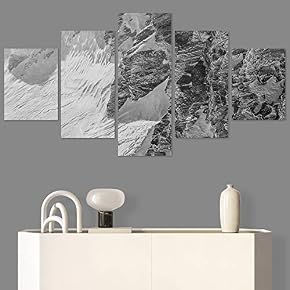 SIGNWIN 5 Panel Canvas Wall Art Dramatic Forest...