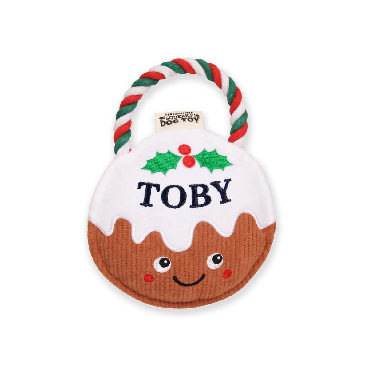 History & Heraldry Personalised Christmas Pudding Dog Toy (Toby) — image 1