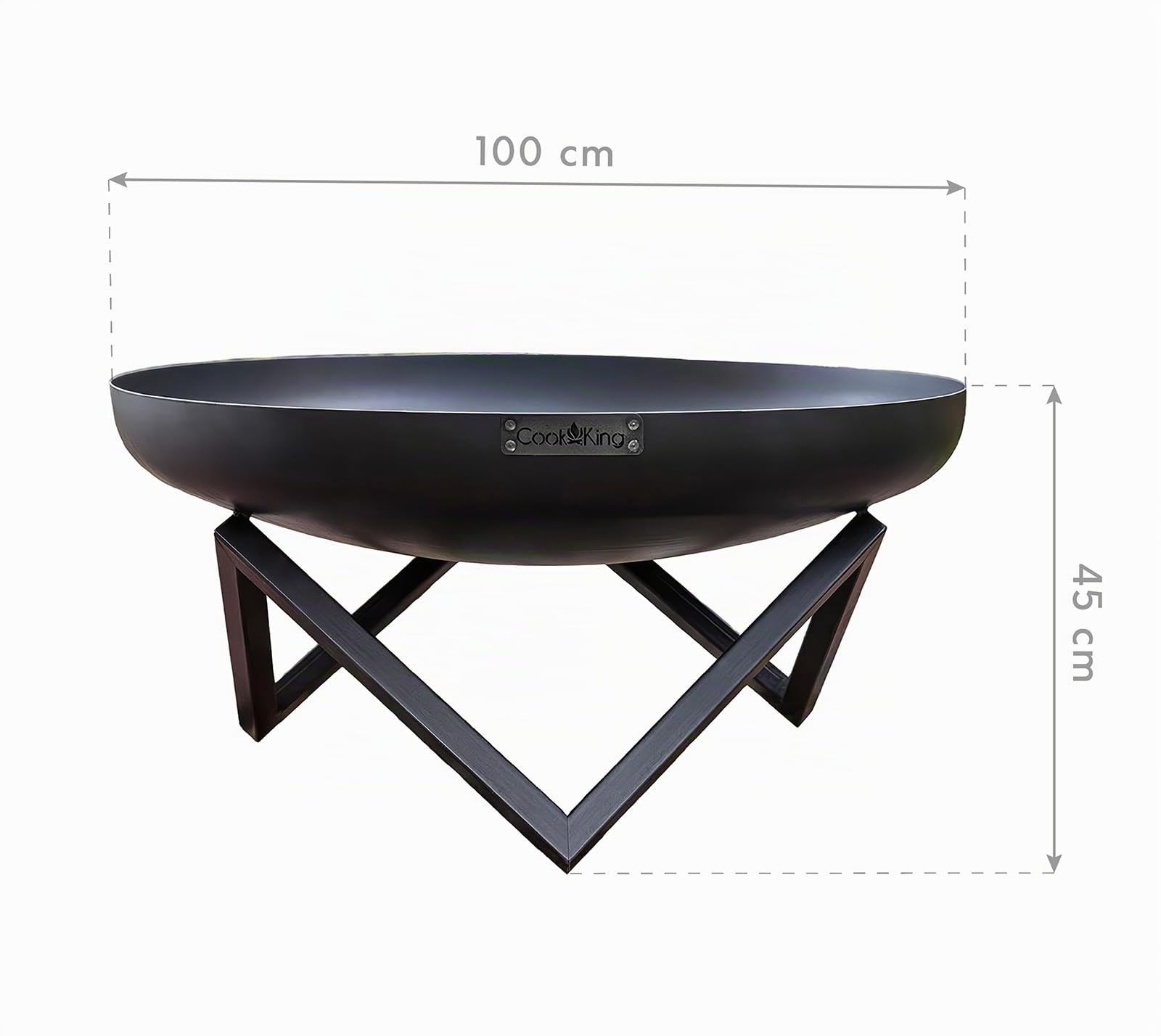 CookKing Brasero Santiago Ø100 - Extérieur Barbecue Plancha - Acier de Haute Qualité - 100x100x45 cm