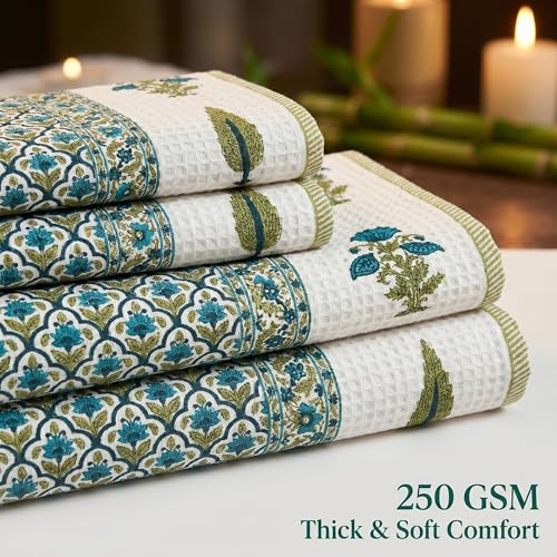 Image of Mafatlal Madhuban Everyday Cotton Towel Set (1 Bath 147x76 cm + 2 Hand 76x38 cm) | 250 GSM | Soft, Lightweight & Absorbent | Milky White