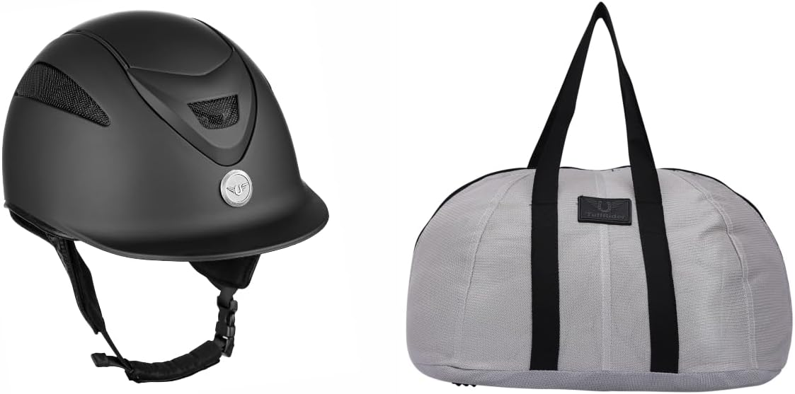 Tuffrider Ventek Matte Equestrian Helmet with Mesh Helmet Bag with Assorted Color