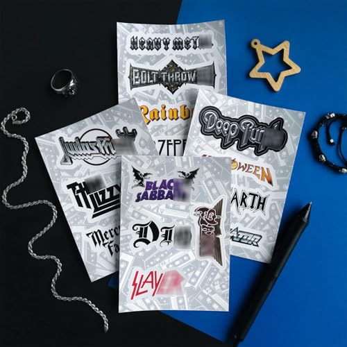 Image of Heavy Metal Band Sticker Pack, Rock Stickers - 35 Pieces, Strong Adhesive & Waterproof Vinyl Stickers for Laptop, Metal Bands