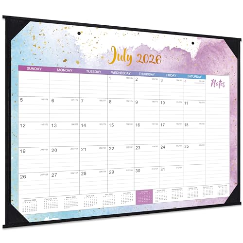 Calendrier de bureau 2025-2026 grand format 56x43cm à encre aquarelle