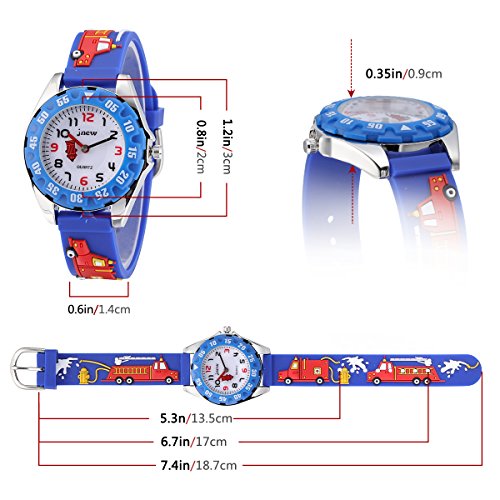 Image of Jewtme Cute Toddler Children Kids Watches Ages 3-8 Analog Time Teacher 3D Silicone Band Cartoon Watch for Little Girls Boys
