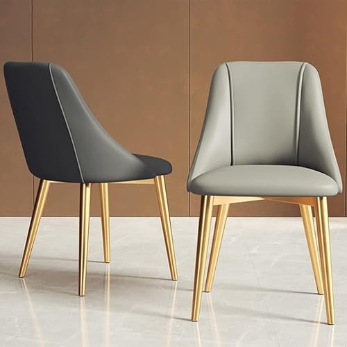 Miniatura 2 de 1 Pcs S, Pu Leather Golden Legs Modern Chairs Living Room Apartment Balcony Reception Chair Chairs,Grey-Golden Legs