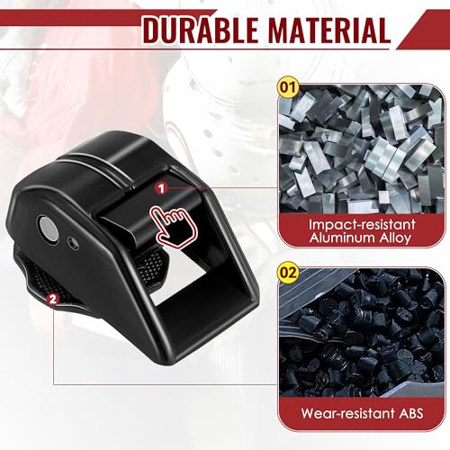 Dreyoo 2 Set Football Chin Strap Cam Lock Housing and Thumb Screws Compatible with Riddell SpeedFlex Helmet, Durable Football Chinstrap Cam Lock Housing Set Keep Stability of Youth Football Helmet - Thumbnail 4