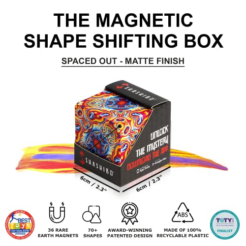Shashibo Shape Shifting Box - Award-Winning, Patented Fidget Cube W/ 36 Rare Earth Magnets - Transforms Into Over 70 Shapes, Download Fun In Motion Toys Mobile App (Original Series - Spaced Out) #TOP1