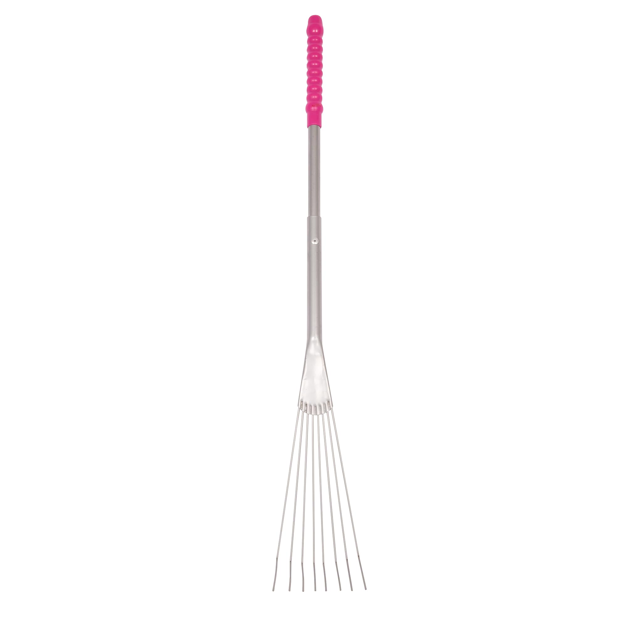 Red Gorilla Metal Garden Rake Pink Long Extended Handle for Mucking Out Stable Yard 76cm