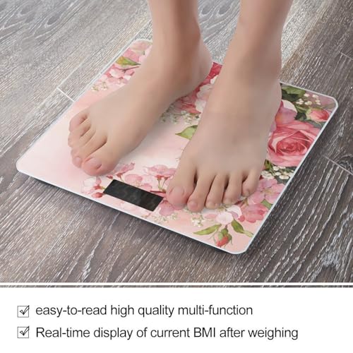 Báscula Digital Corporal Floral Rosa, Precisa, Hasta 180 kg miniatura 5