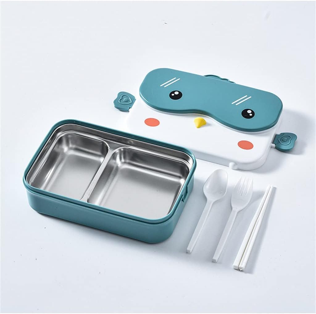 Bento Box Cartoon Stainless Steel Compartmen Lunch Boxes For Kids Microwavable School Dinnerware Lunchbox