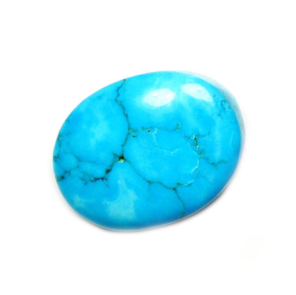 CaratYogiCertified 2.25 Ratti Natural Line Turquoise Firoza Oval Loose Gemstone 2 Carat for Astrology