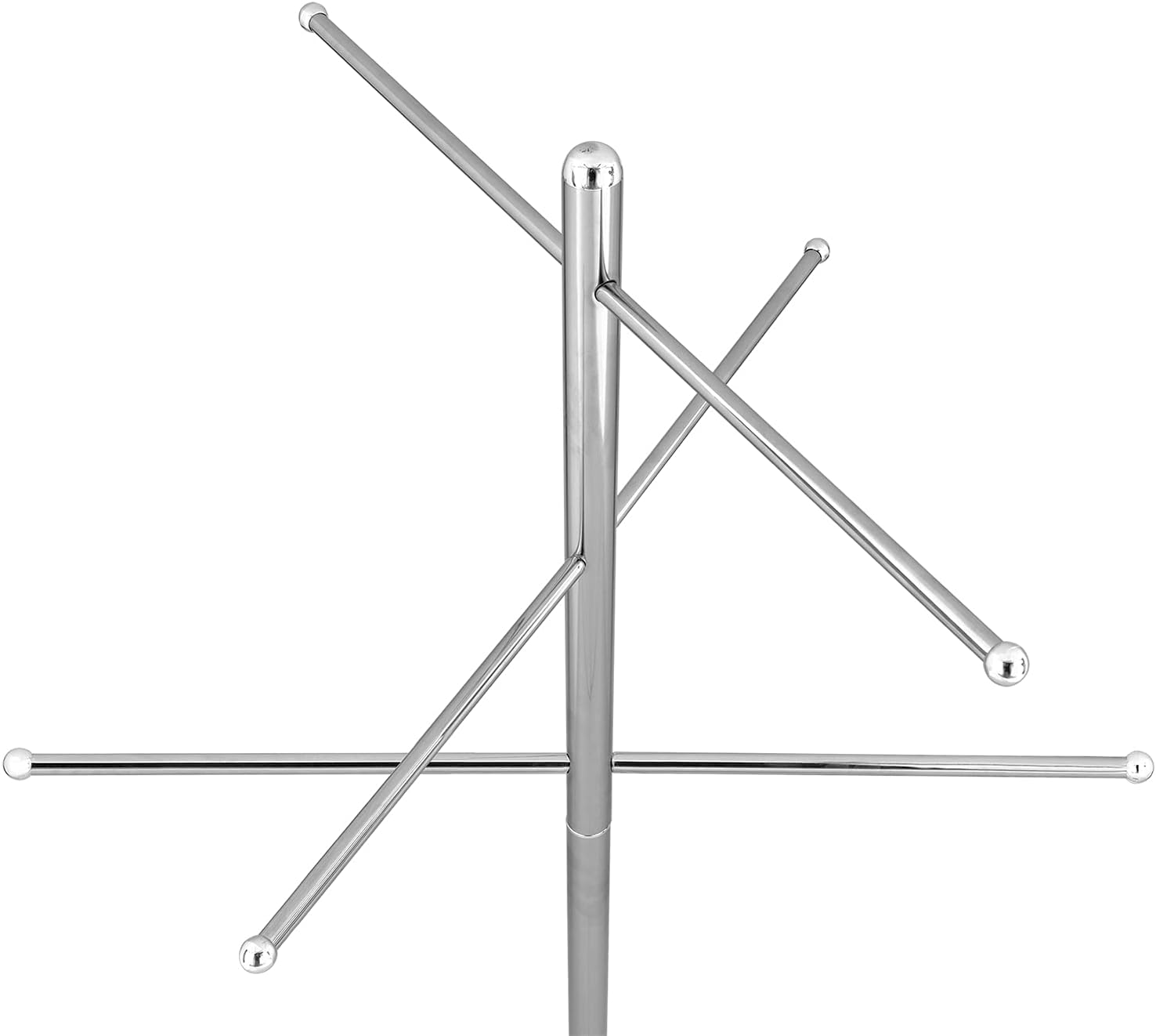 Super Big Clearance! MyGift 6-Rung Chrome-Plated Metal Indoor Standing Bathroom Hand Towel Rack/Freestanding Laundry Storage Clothes Drying Stand/Blanket Hanging Tree