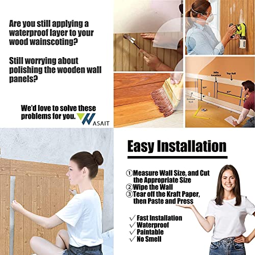 Image of KBR 3D Peel and Stick Wall Panels Stickers PE Foam Self-Adhesive Wallpaper DIY Waterproof Modern Style for Living Room, Wall Decoration (Wooden -Pack of 1)