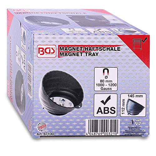 BGS 67100 | Magnet-Haftschale | extra hoher Rand | Ø 145 mm | Magnet-Schale, -Teller, -Ablage | Haftschale | magnetische Schraubenschale