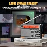 Raddy RF757 APP Control Shortwave Radio, Portable Radio with AM/FM/SW/VHF/UHF/CB/AIR Reception, 2500mAh Rechargeable Battery, 1000 Presets, Headset, Wired Antenna, SOS Alert for Emergency - Image 4