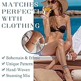 24 PCS Boho Ankle Bracelets for Women Adjustable Beaded Friendship Bracelet Stack Red String Bracelet Braided Handmade Surfer Summer Beach Extra Large Anklets for Women Plus Size 6.3-14inches (Bead) - Image 2